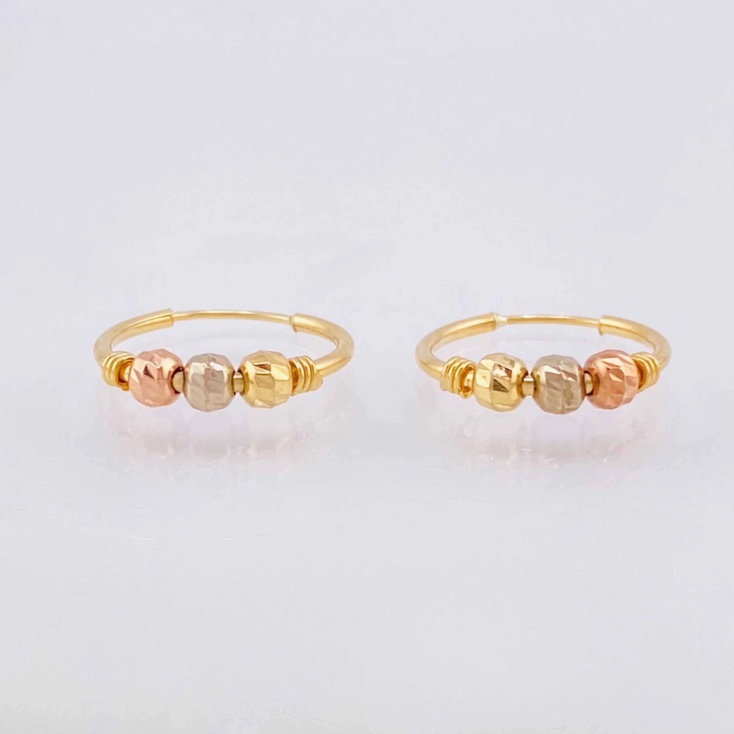 Hoop Earrings Trio 0.95g / 1/2 in Three Golds 18K