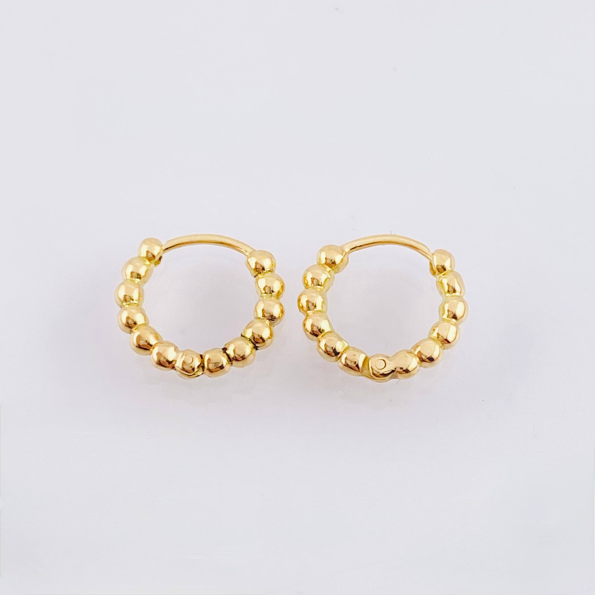 Candongas Aro Bolas 1.85gr / 1/2 in / Oro Amarillo 18K *