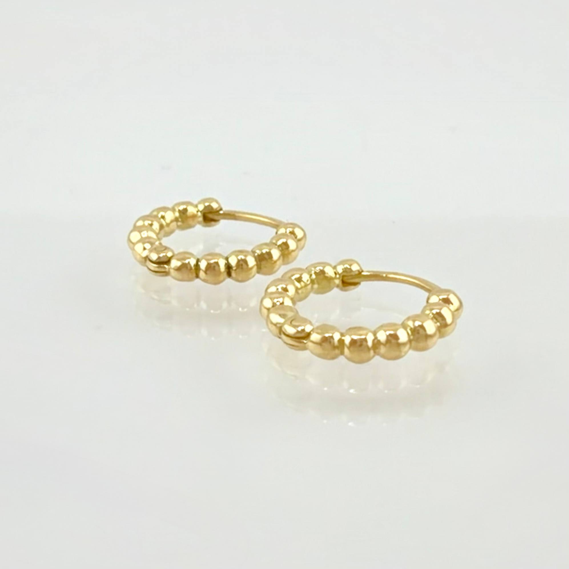 Candongas Aro Bolas 1.85gr / 1/2 in / Oro Amarillo 18K *