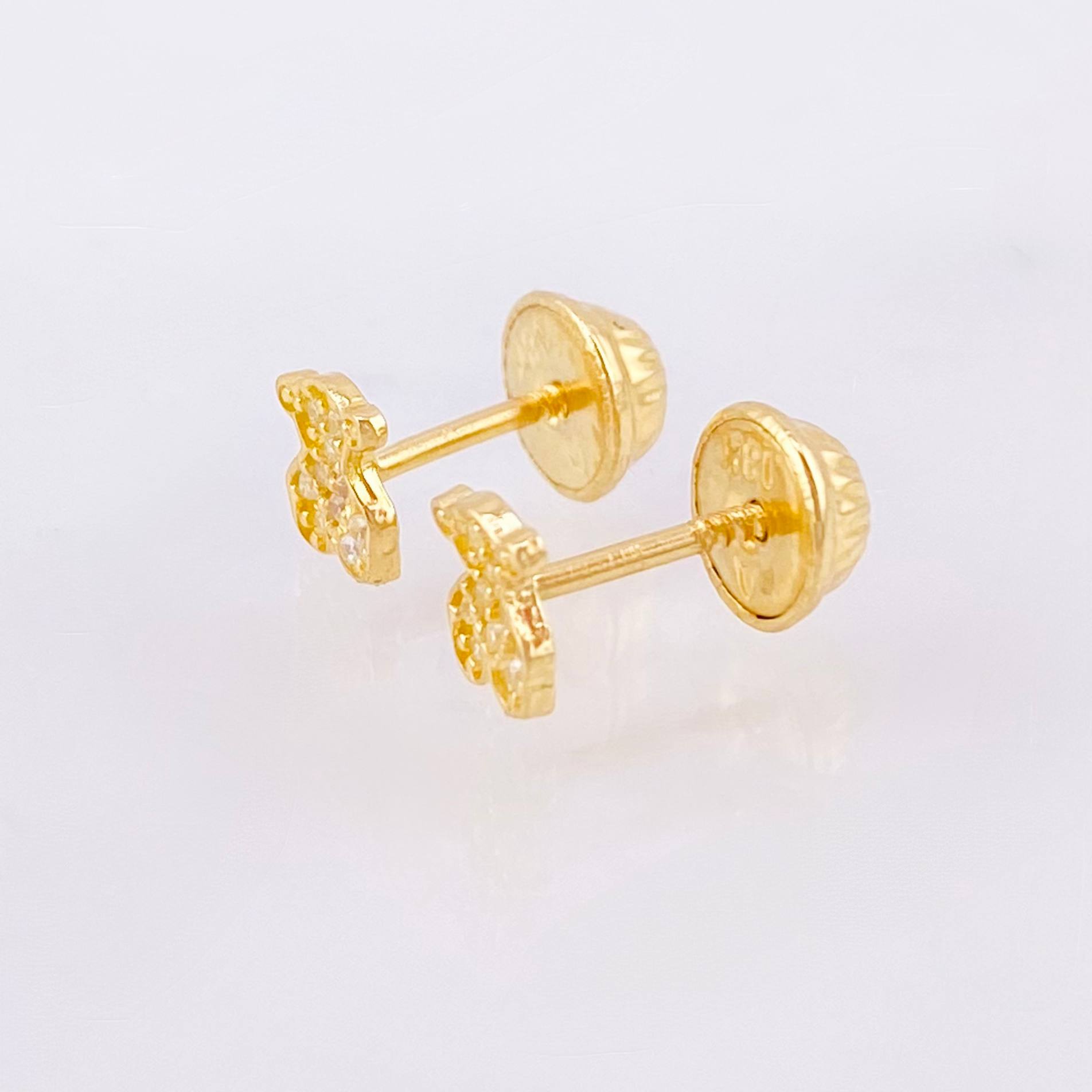Stud Earrings Bear Ts 0.65gr / 5.4mm 18K Yellow Gold ©