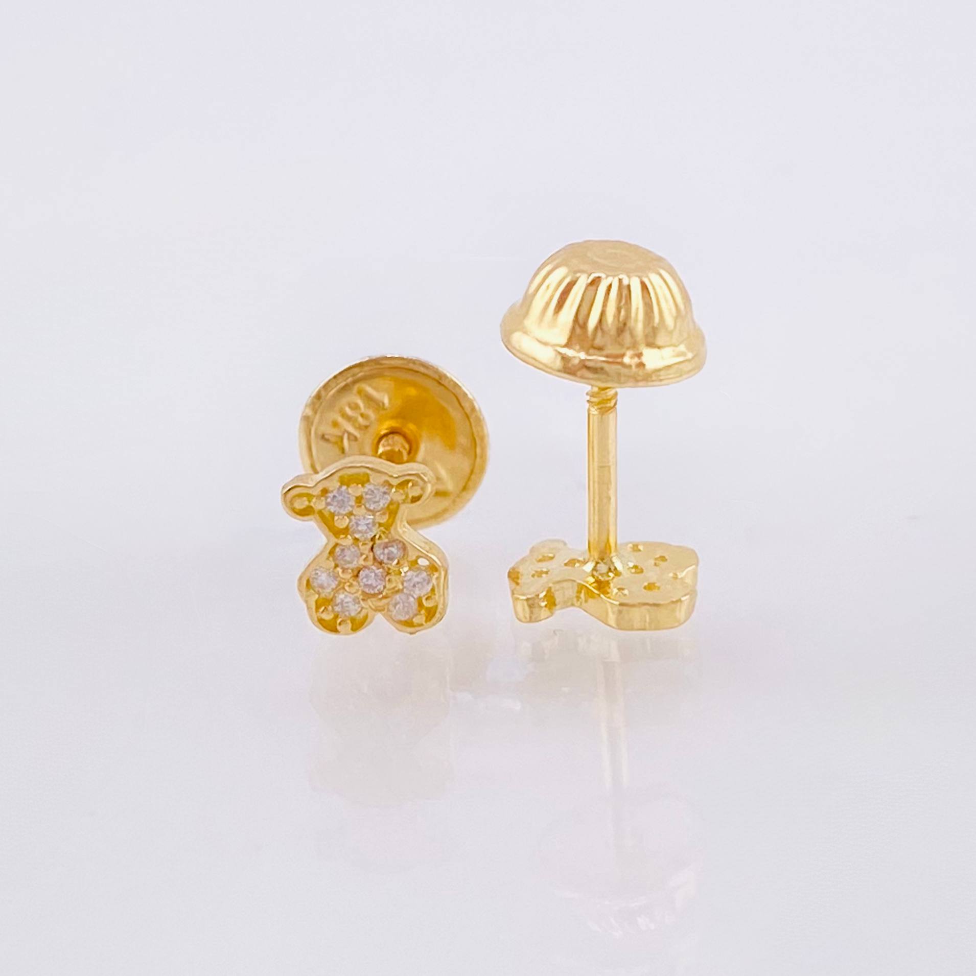 Stud Earrings Bear Ts 0.65gr / 5.4mm 18K Yellow Gold ©