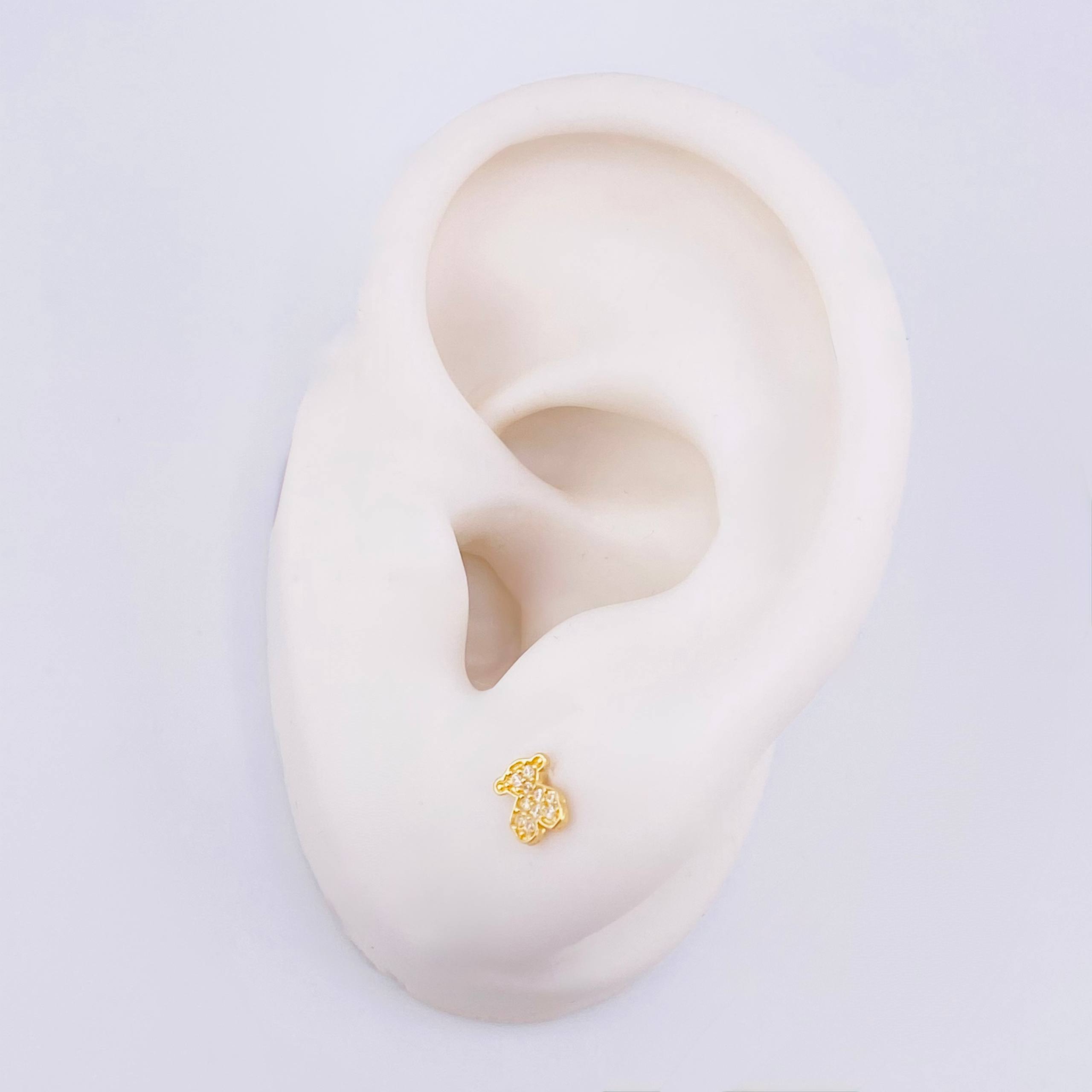 Stud Earrings Bear Ts 0.65gr / 5.4mm 18K Yellow Gold *