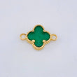 Clover Charm Green Malachite 0.95gr / 1/2 in / National Special 18K Yellow Gold *