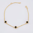 Clover Bracelet Black Onyx 2.25gr / 6 1/2 in / 5mm National Special 18K Yellow Gold