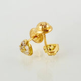 Dense Heart Stud Earrings 0.95gr / 4.9mm 18K Yellow Gold