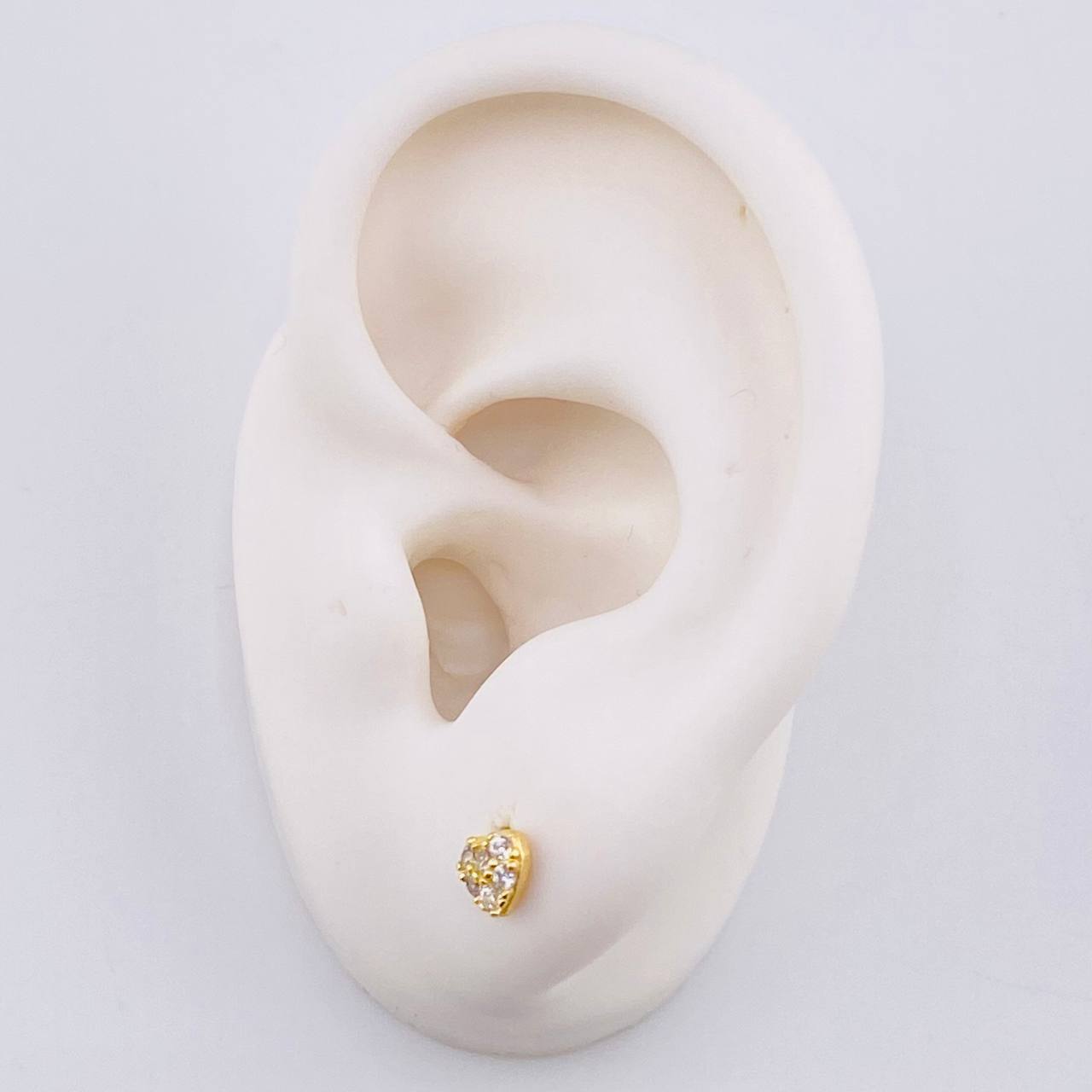 Topos Corazón Tupido 0.9gr / 4.9mm Oro Amarillo 18K ©