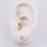 Dense Heart Stud Earrings 0.95gr / 4.9mm 18K Yellow Gold