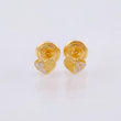 Heart Stud Earrings Half Sparkle 0.6gr / 4mm Yellow Gold 18K