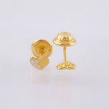 Topos Corazón Medio Destello 0.6gr / 4mm Oro Amarillo 18K