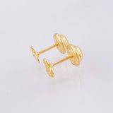 Heart Stud Earrings Half Sparkle 0.6gr / 4mm Yellow Gold 18K