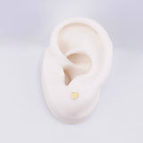 Topos Corazón Medio Destello 0.6gr / 4mm Oro Amarillo 18K