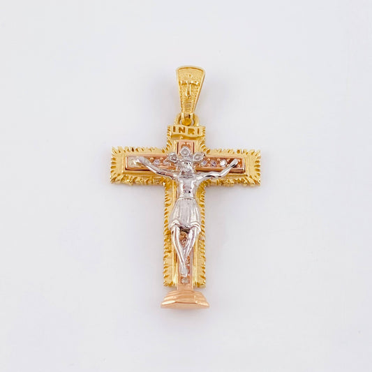 Dije Cruz Cristo 4.9gr / 1 1/2 in / Tres Oros 18K ©