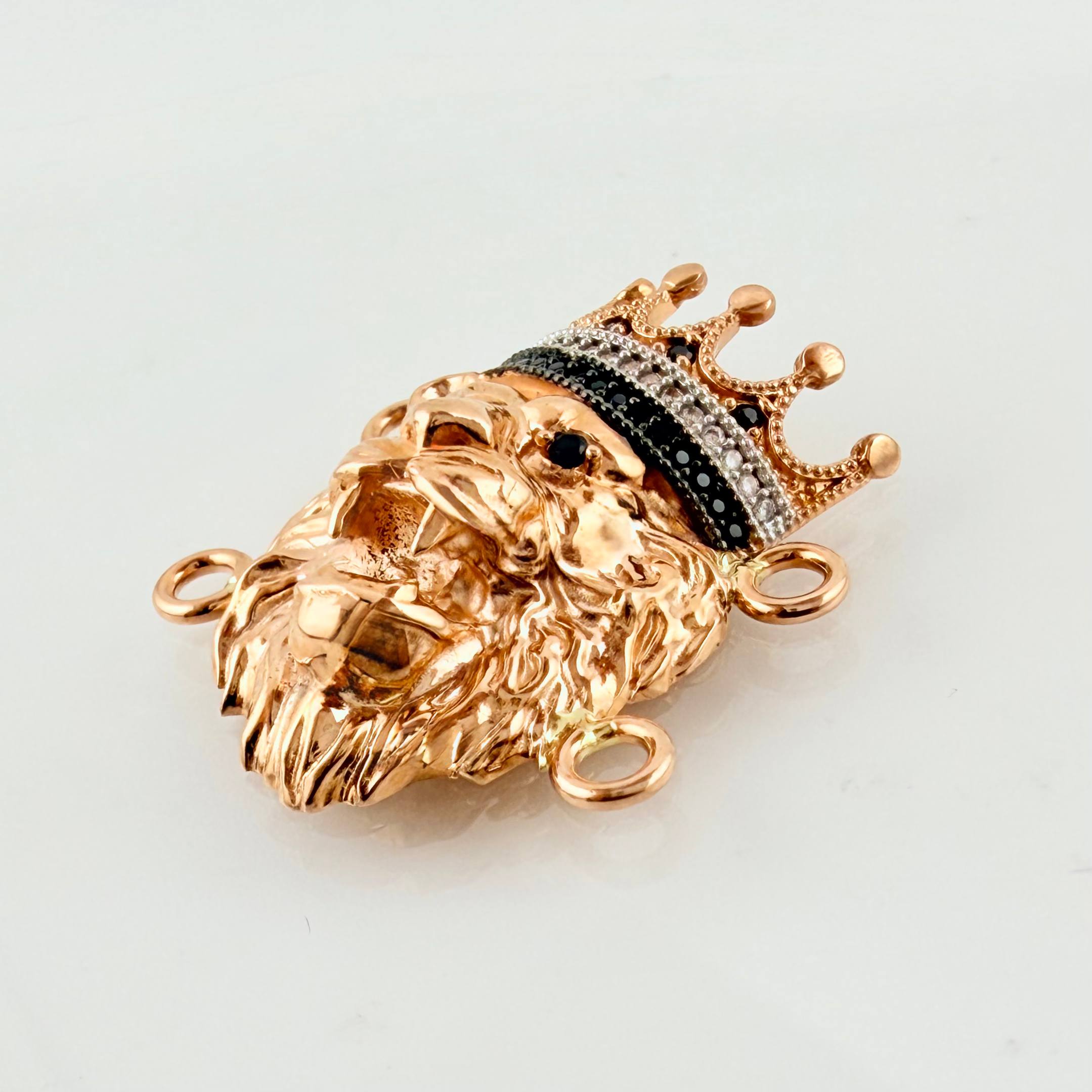 Herraje Leon Corona 8.45gr / 1 in / Dos Oros Blanco Rosa 18K ©