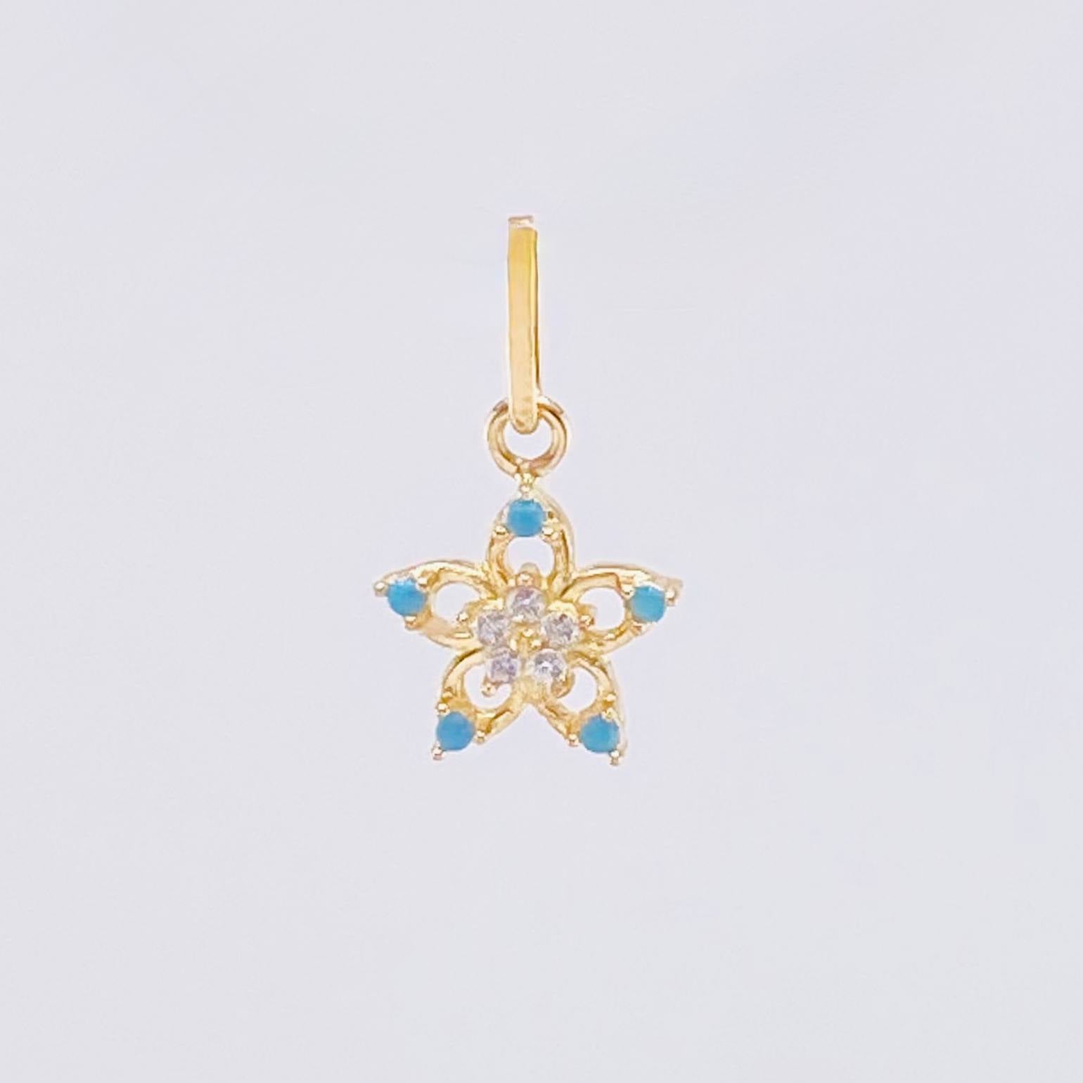 Dije Flor Geranio 0.5gr / 1/2 in / Oro Amarillo 18K *