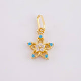 Dije Flor Geranio 0.5gr / 1/2 in / Oro Amarillo 18K *