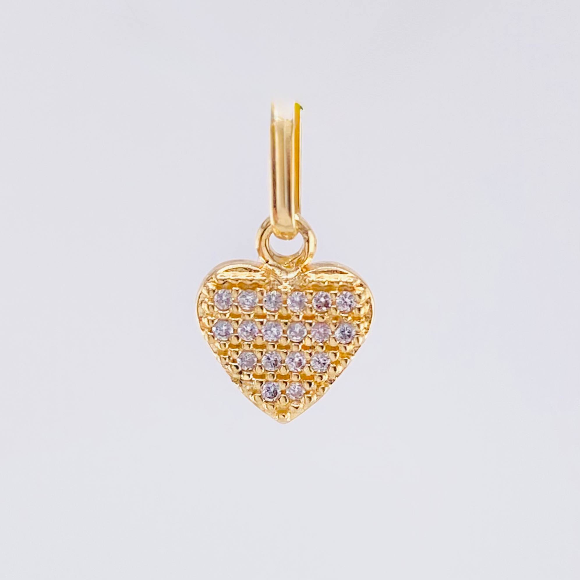 Dije Corazon Tupido 0.95gr / 1/2 in / Oro Amarillo 18K *