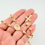 Rosario Virgen Milagrosa Crúz 21gr / 25 1/2 in / 5mm-6mm Oro Amarillo 18K