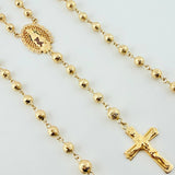 Rosary Virgin of Guadalupe Roman Christ Cross 31gr / 27 1/2 in / 6mm-7mm Yellow Gold 18K