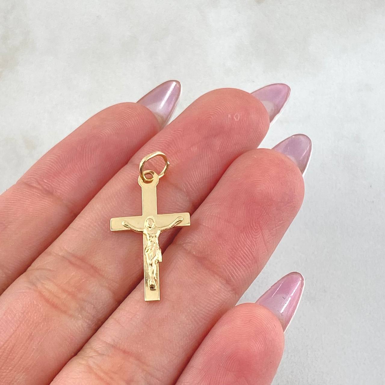 Dije Cruz Cristo 1gr / 1 in / Oro Amarillo 18K *