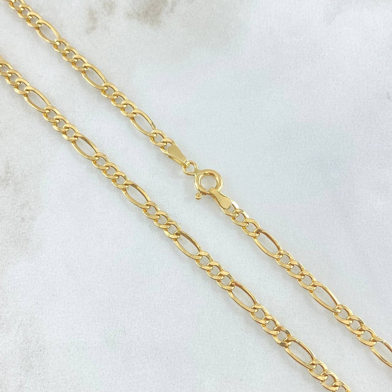 Cadena Figaro 4.1gr / 60cm / 3.4mm Oro Amarillo +0 18K