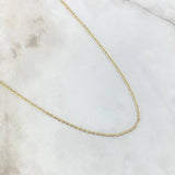 Cadena Escalera Plana Diamantada 1.6gr / 19 3/4 in / 1.3mm Tres Oros +3 18K *