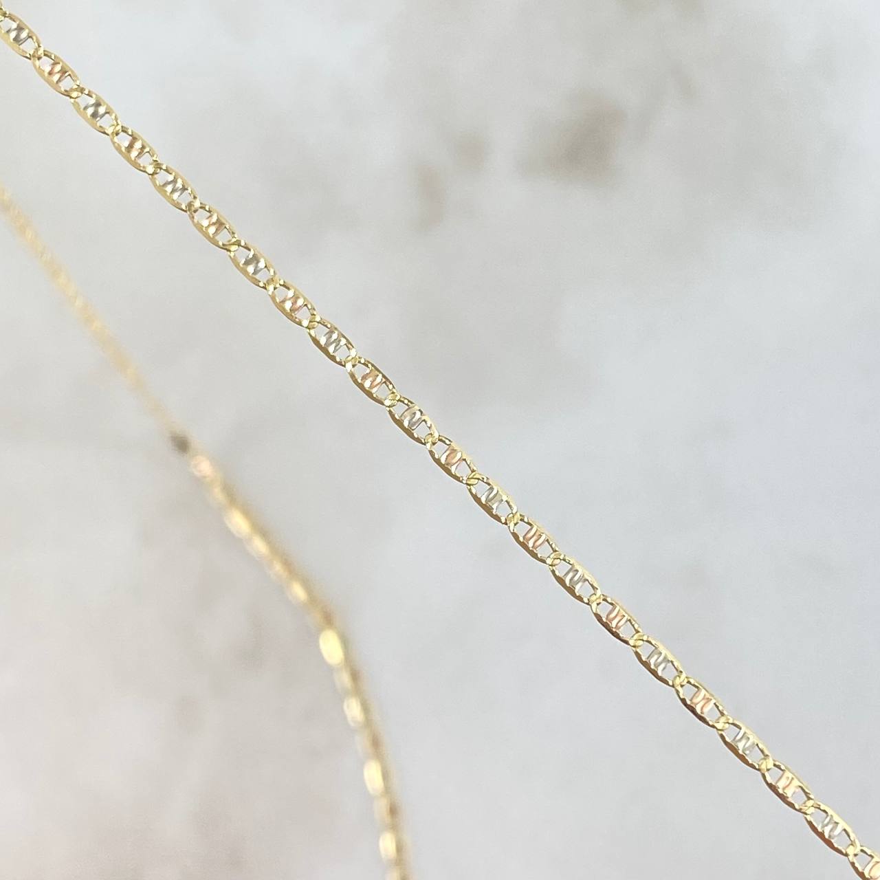 Flat Anchor Chain 1.5gr / 19 3/4 in / Three Golds +3 18K