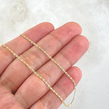 Cadena Escalera Plana Diamantada 1.6gr / 19 3/4 in / 1.3mm Tres Oros +3 18K *