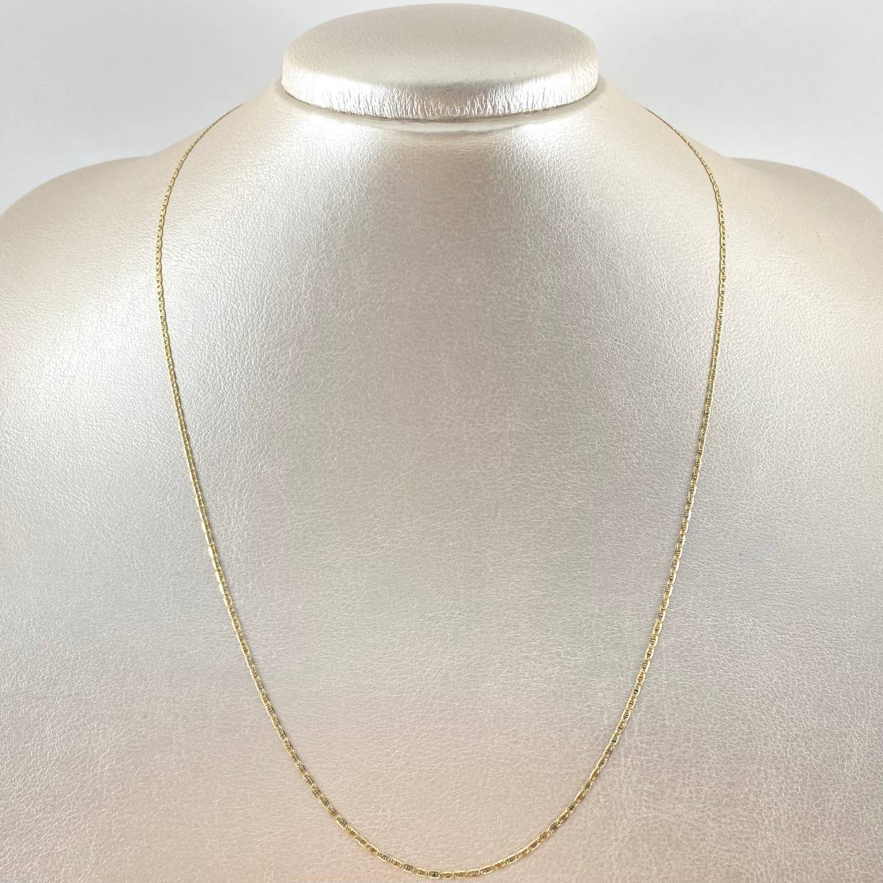 Cadena Escalera Plana Diamantada 1.6gr / 19 3/4 in / 1.3mm Tres Oros +3 18K *