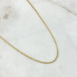 Cadena Plana 3.7gr / 50cm / 2mm Diamantado Tres Oros +3 18K ©