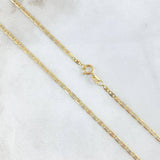 Cadena Plana 11.25gr / 60cm / 3.3mm Dimantada Tres Oros +3 18K