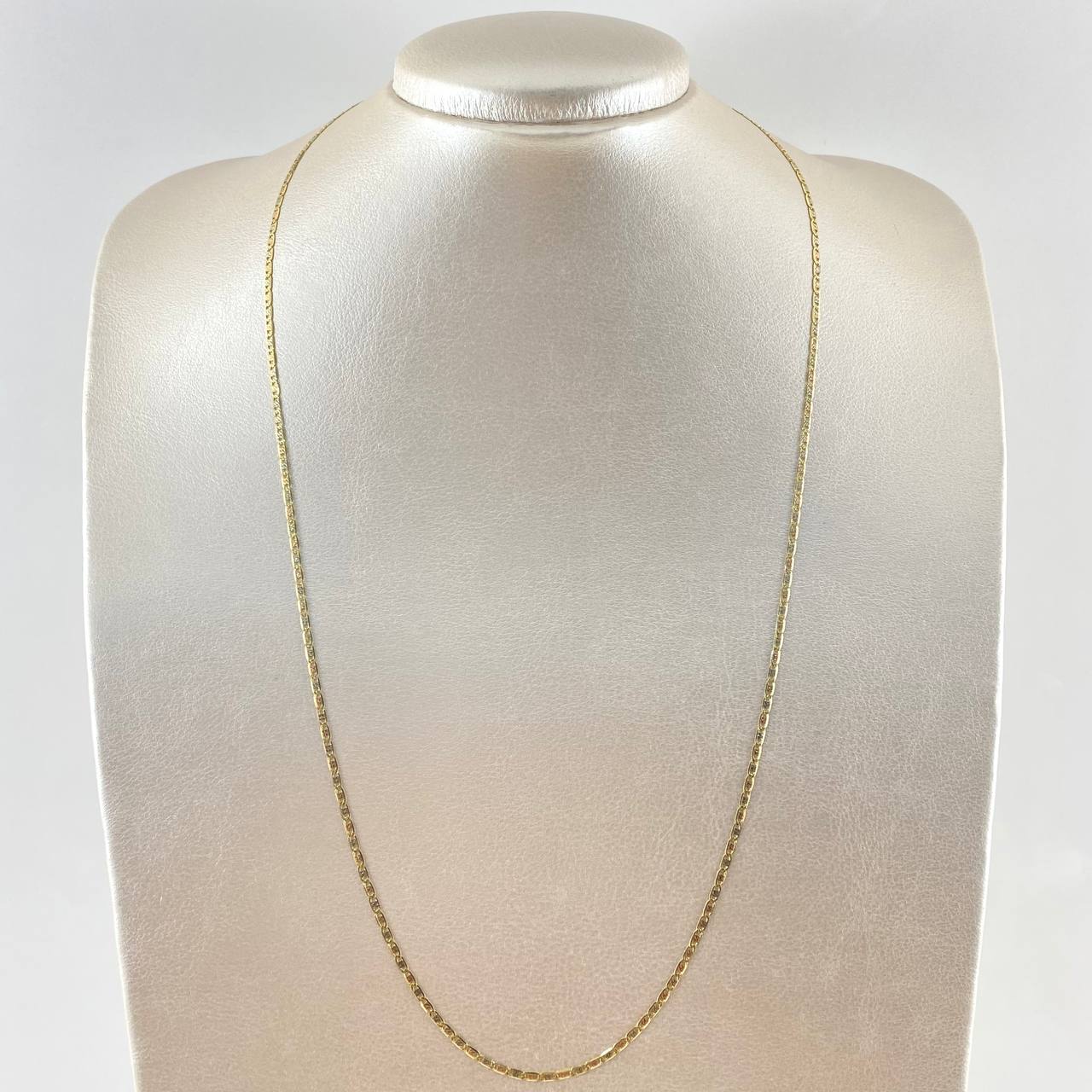 Cadena Plana 11.25gr / 60cm / 3.3mm Dimantada Tres Oros +3 18K