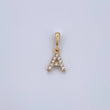 Pendant Letter A 0.55gr / 1.5cm / White Zircons Yellow Gold 18K &