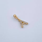 Pendant Letter A 0.55gr / 1.5cm / White Zircons Yellow Gold 18K &