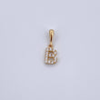 Pendant Letter B 0.65gr / 1.5cm / White Zircons Yellow Gold 18K &