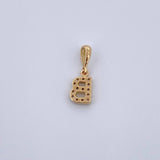 Pendant Letter B 0.65gr / 1.5cm / White Zircons Yellow Gold 18K &