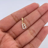 Pendant Letter B 0.65gr / 1.5cm / White Zircons Yellow Gold 18K &