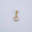 Pendant Letter C 0.5gr / 1.5cm / White Zircons Yellow Gold 18K &