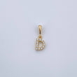 Dije Letra D 0.6gr / 1.5cm / Circones Blancos Oro Amarillo 18K &