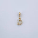Dije Letra D 0.6gr / 1.5cm / Circones Blancos Oro Amarillo 18K &