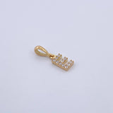 Dije Letra E 0.5gr / 1.5cm / Circones Blancos Oro Amarillo 18K &