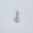 Pendant Letter G 0.6gr / 1.5cm / White Zircons Yellow Gold 18K &
