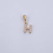 Pendant Letter H 0.65gr / 1.5cm / White Zircons Yellow Gold 18K &
