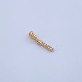Dije Letra I 0.35gr / 1.5cm / Circones Blancos Oro Amarillo 18K &