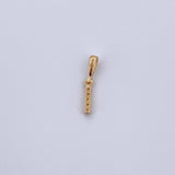 Pendant Letter I 0.4gr / 1.5cm / White Zircons Yellow Gold 18K &