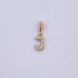 Dije Letra J 0.55gr / 1.5cm / Circones Blancos Oro Amarillo 18K &