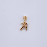 Dije Letra K 0.65gr / 1.5cm / Circones Blancos Oro Amarillo 18K &