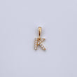 Dije Letra K 0.65gr / 1.5cm / Circones Blancos Oro Amarillo 18K &