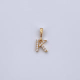 Dije Letra K 0.65gr / 1.5cm / Circones Blancos Oro Amarillo 18K &