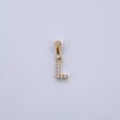Dije Letra L 0.45gr / 1.5cm / Circones Blancos Oro Amarillo 18K &