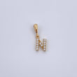 Pendant Letter N 0.7gr / 1.5cm / White Zircons Yellow Gold 18K &